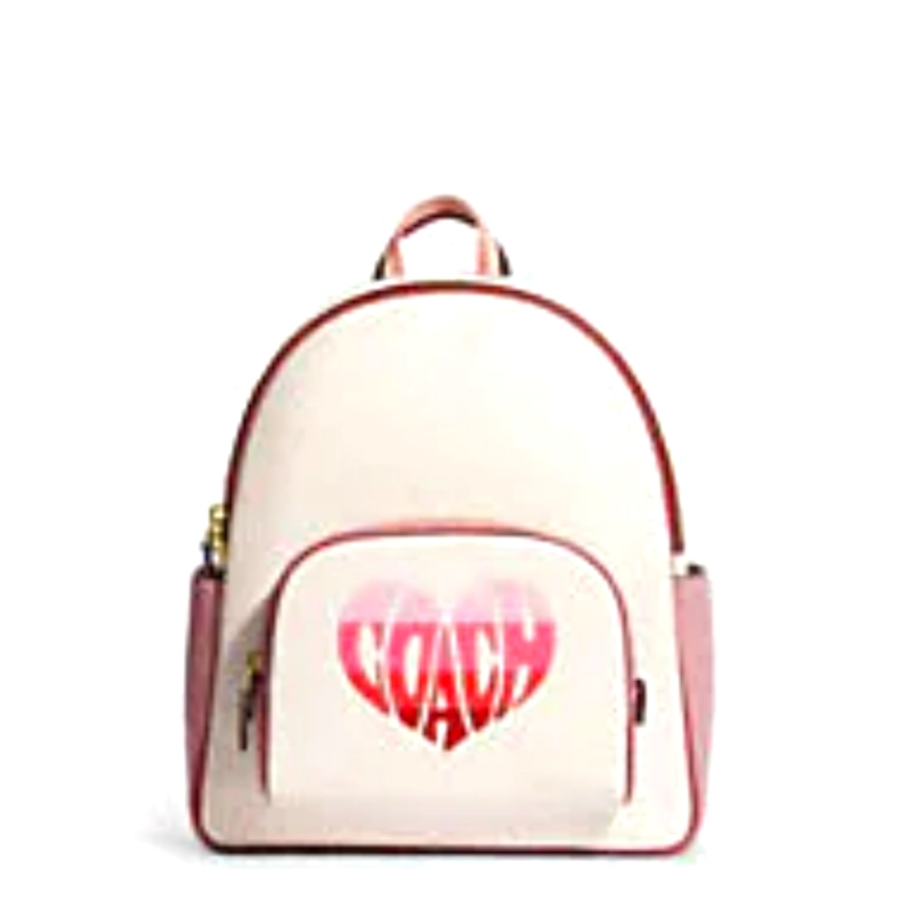 Coach Court Stripe Heart Motif Back Pack NWT Hard to Find! RARE!